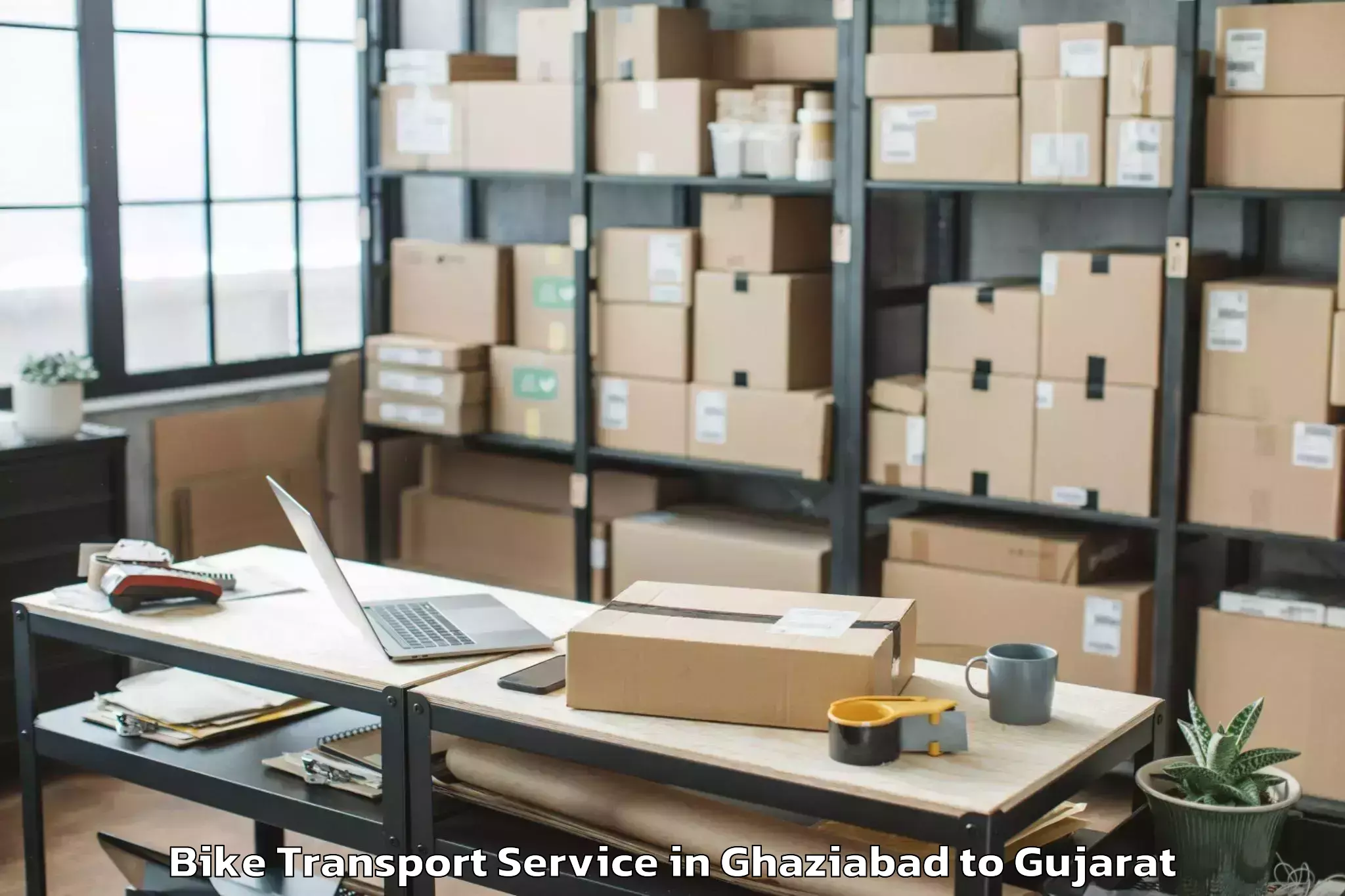 Book Ghaziabad to Shivrajpur Bike Transport Online